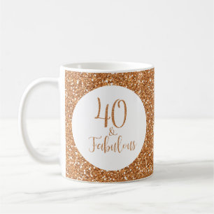 Mug 40 & Fabuleux Birthday Gold Parties scintillant