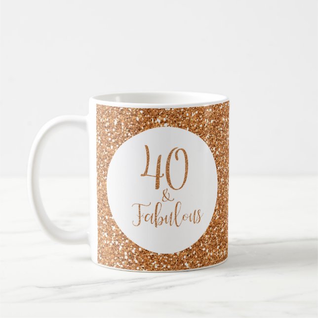 Mug 40 & Fabuleux Birthday Gold Parties scintillant (Gauche)