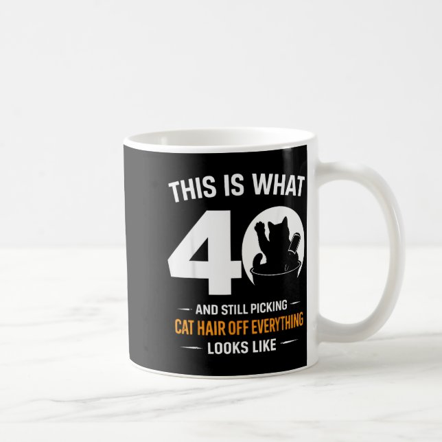 Mug 40e anniversaire 40 ans amateur de chat drôle (Droite)