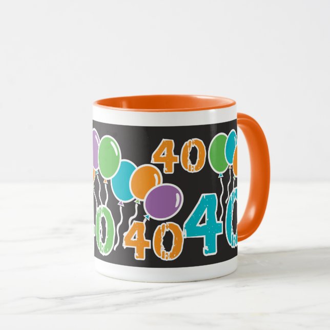 Mug 40e anniversaire coloré (Devant droit)