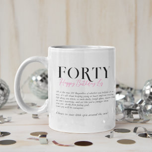 Mug 40e anniversaire de style moderne