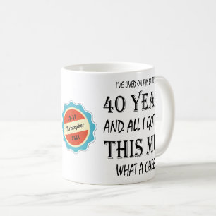 Mug 40e anniversaire Joueur d'amusement personnalisé 