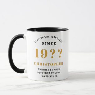 Mug 40e anniversaire Monogramme et année Black Gold