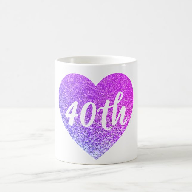 Mug 40e anniversaire paillette coeur (Centre)