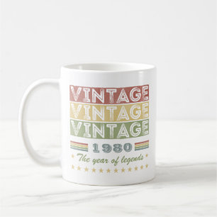 Mug 40e anniversaire Vintage 1980 l'année des légendes
