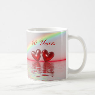 Mug 40e Anniversary Ruby Hearts