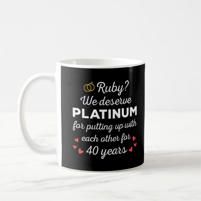 Mug 40ème anniversaire du Mariage I - Ruby Funny Coupl (Gauche)
