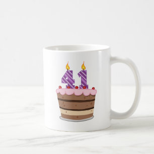 Mug 41 ans sur le gâteau d'anniversaire