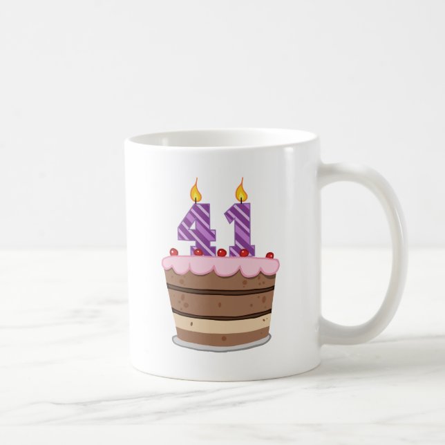 Mug 41 ans sur le gâteau d'anniversaire (Droite)