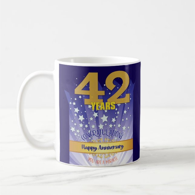 Mug 42 ans de récupération personnalisée Anniversaire  (Gauche)