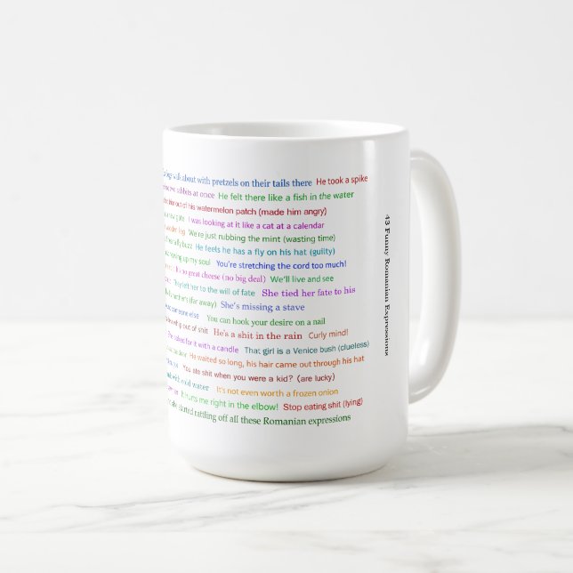 Mug 43 Drôle Pièce de conversation pour les expression (Devant droit)