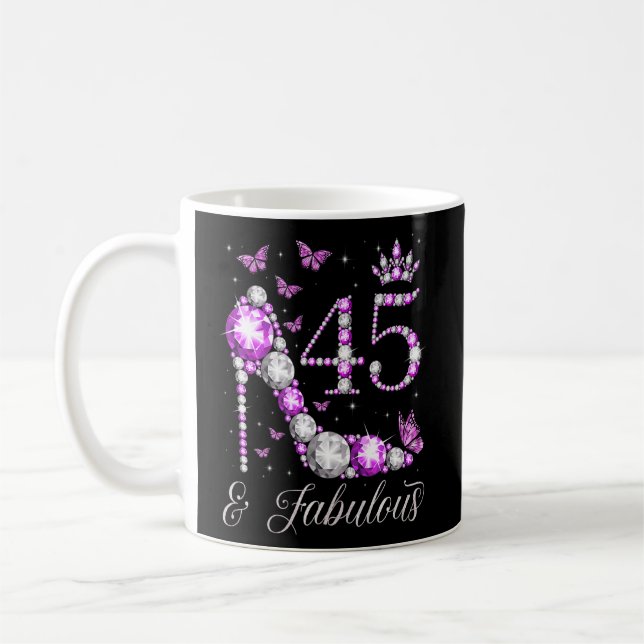 Mug 45 ans et fabuleux 45e anniversaire talon haut Bu (Gauche)