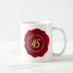 Mug 45e anniversaire sceau de cire rouge