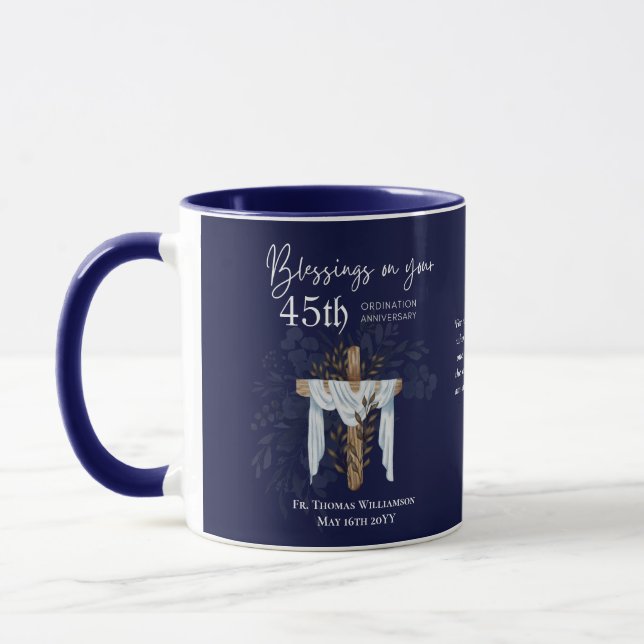 Mug 45e ORDINATION ANNIVERSAIRE Prêtre Pasteur Ministr (Gauche)