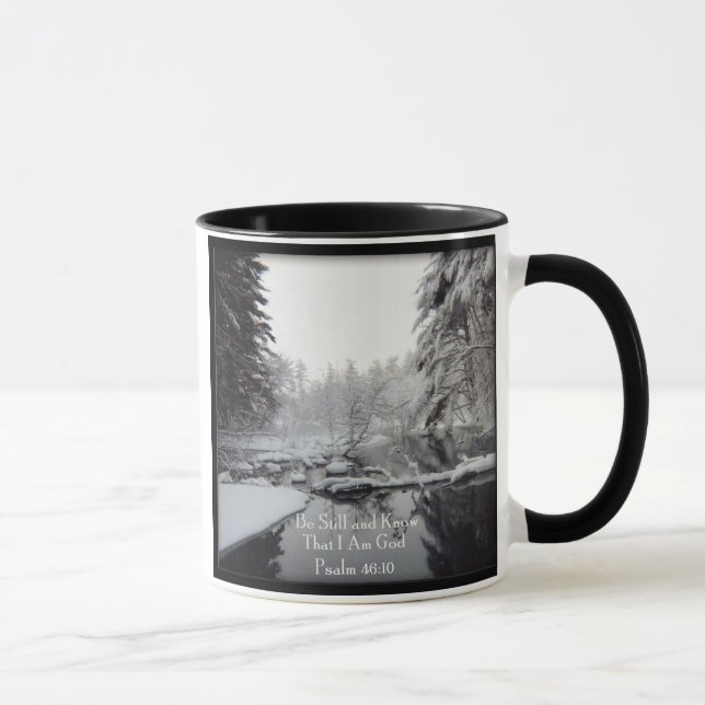 Mug 46:10 de psaume - scène d'hiver (Droite)