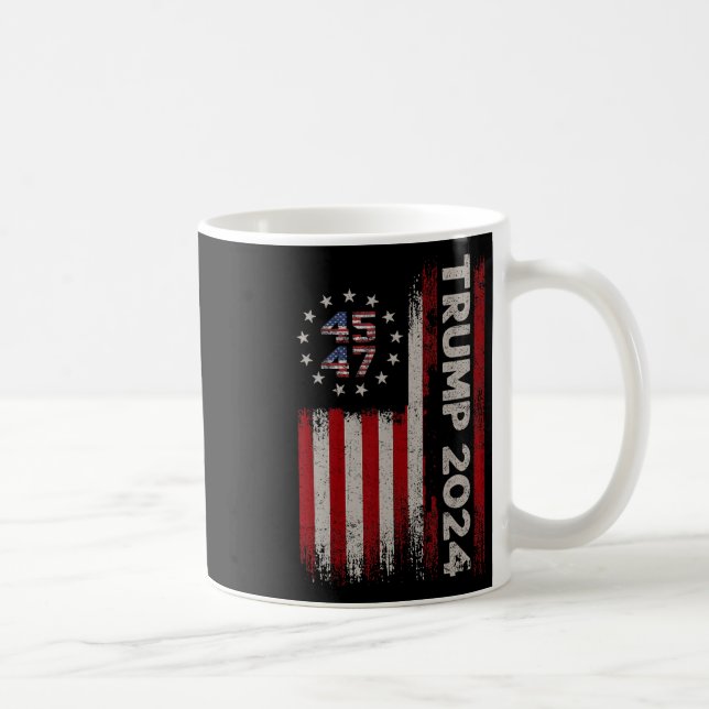Mug 47 Trump 2024 Drapeau américain (sur le dos) 1 (Droite)