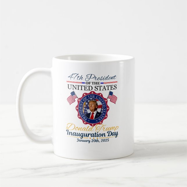 Mug 47e jour de l'investiture du président Donald Trum (Gauche)