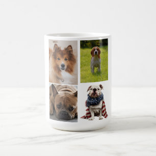 Mug 4 Collage Photo Amoureux des Chiens Animal de Comp