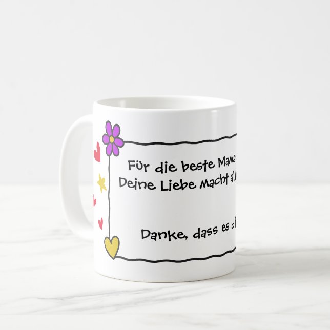 Mug 4 Color Doodle Frame 2 - texte propre (Devant gauche)