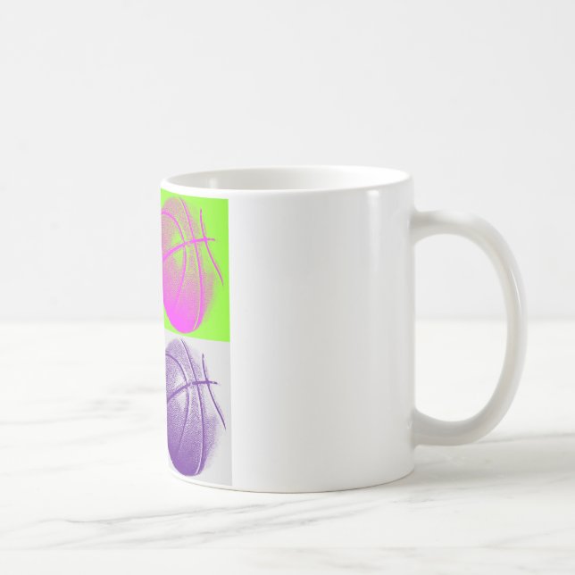 Mug 4 couleurs Pop Art Basketball (Droite)
