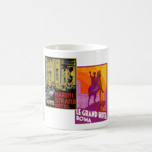 Mug 4 images Vintage voyage différentes d'Italie
