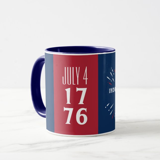 Mug 4 juillet 1776 Amérique USA Feu d'artifice de l'In (Devant gauche)