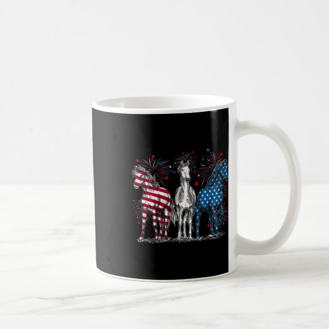 Mug 4 juillet Amateurs De Cheval Rouge Blanc Et Bleu A (Droite)