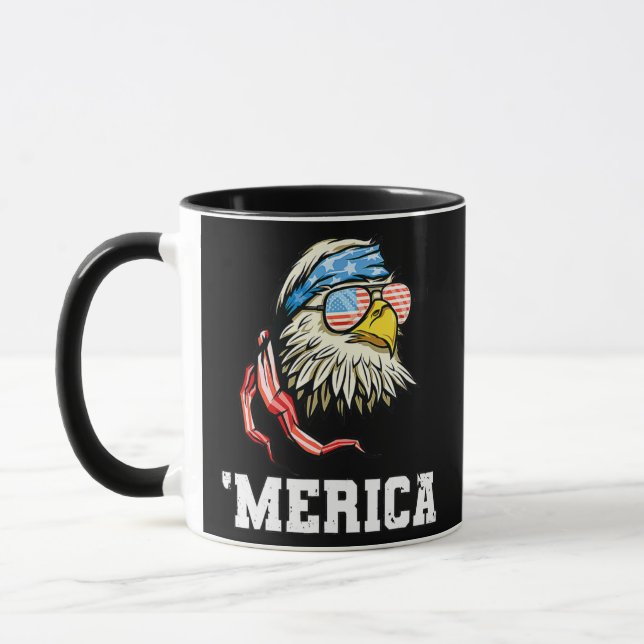 Mug 4 juillet Amérique États-Unis Drapeau Aigle Patrio (Gauche)