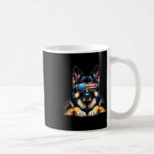 Mug 4 juillet berger allemand patriotique américain Fl