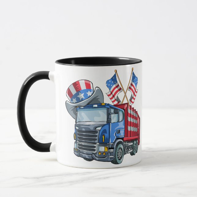 Mug 4 juillet Camion-poubelle Fantastique Chemise Homm (Gauche)