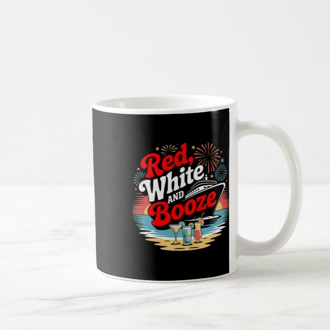 Mug 4 juillet croisière de fête rouge blanc et alcool (Droite)