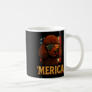 Mug 4 juillet de caniche _ Patriotique Merica Chien In