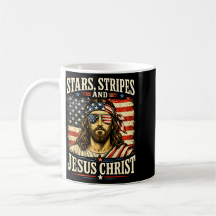 Mug 4 juillet étoiles es et Jésus-Christ patriote