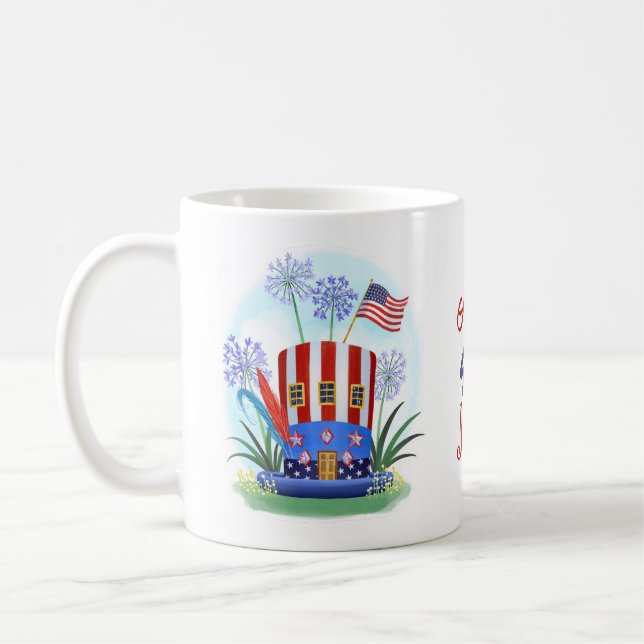 Mug 4 juillet Étoiles et rayures Casquettes USA (Gauche)