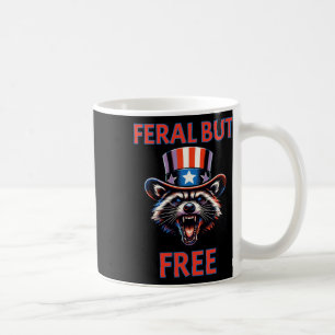 Mug 4 juillet Feral Mais Patriotic Raccoon Libre Drôle
