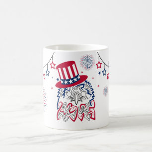 Mug 4 juillet Fête de l'Indépendance Aigle américain