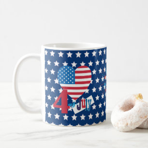 Mug 4 juillet feux d'artifice américains d'étoile de