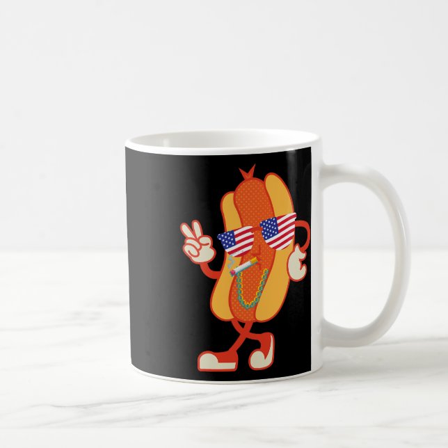 Mug 4 juillet Hotdog Funny Quatrième Juillet Patriotiq (Droite)