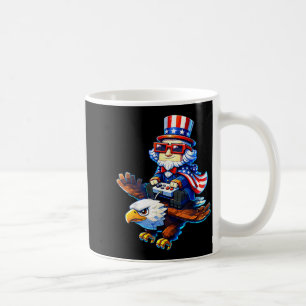 Mug 4 juillet joueur patriote Oncle Sam Rétro Pixel