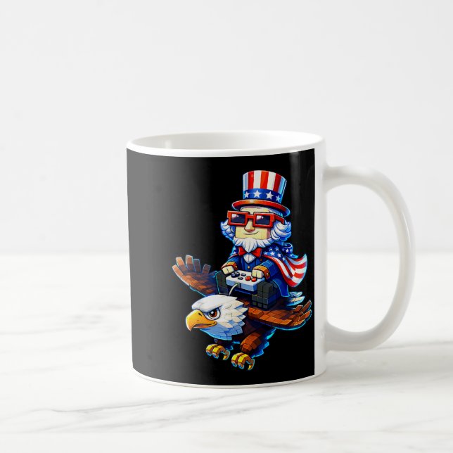 Mug 4 juillet joueur patriote Oncle Sam Rétro Pixel (Droite)