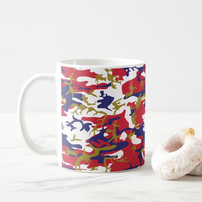 Mug 4 juillet, Jour de l'Indépendance, Camouflage Or (Avec donut)