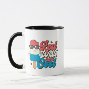 Mug 4 juillet Popsicles Rouge Blanc Et Cool