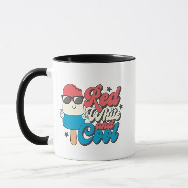 Mug 4 juillet Popsicles Rouge Blanc Et Cool (Gauche)
