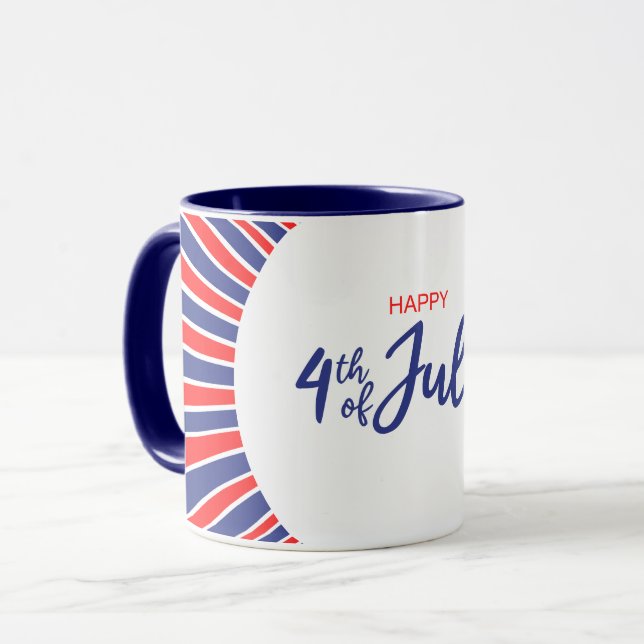 Mug 4 juillet radiant heureux (Devant gauche)