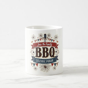 Mug 4 juillet rustique - BBQ Pique-nique Retro Style