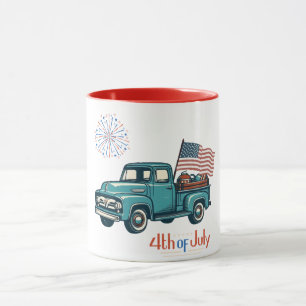 Mug 4 juillet rustique/vintage