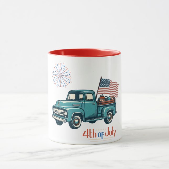 Mug 4 juillet rustique/vintage (Centre)