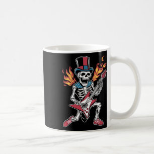 Mug 4 Juillet Squelette Jouer Guitare Rock Et Roll Usa