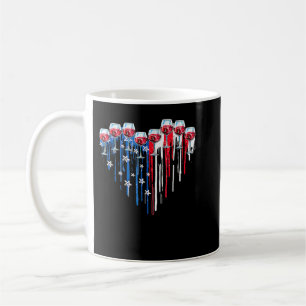 Mug 4 juillet Vins Lunettes Coeur Drapeau Américain Pa