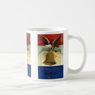 Mug 4 juillet vintage avec Eagle et Liberty Bell
